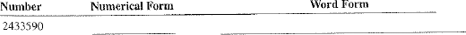 Read and write the following whole number in numerical and word form.