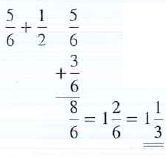 Add the following fractions and reduce to lowest terms.