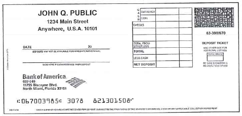 You are the training director for tellers at a large local bank. As part of a new training program that you are developing, you have decided to give teller trainees a sample deposit slip, cheek, and check register with common errors on them. The trainees must find and correct the errors. Your task is to create the three documents. a. On a separate sheet of paper, list some typical errors that bank customers might make on a deposit slip, a check, and a check register. b. Use the following blank deposit slip, check, and check register to create filled-out versions, each with one error you named for that document in part a. You make up all the details: names, dates, numbers, etc. c. After completing part b, exchange documents with another student in the class and try to find and correct the errors. (If this is a homework assignment, bring a copy of each document you created to class for the exchange. If this is an in-class assignment, temporarily trade documents with the other student after completing part b.)
