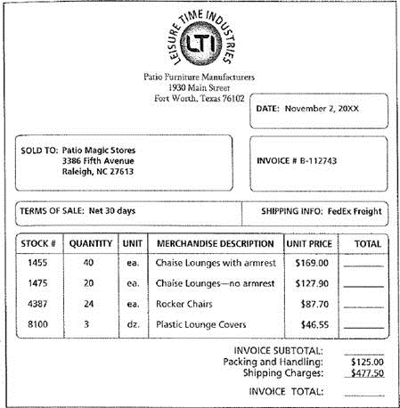 Answer the following questions based on the Leisure Time Industries invoice. Who is vendor