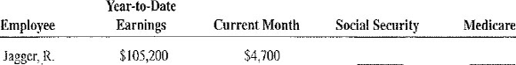 As the payroll manager for Freeport Enterprises, it is your task to calculate the monthly social security and Medicare withholdings for the following employees.