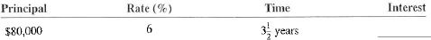 Find the amount of interest on each of the following loans.   