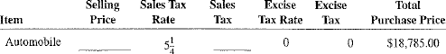 Calculate the missing information for the following purchases.  <div style=padding-top: 35px> 