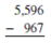 Subtract the following numbers.