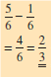 Subtract the following fractions and reduce to lowest terms.