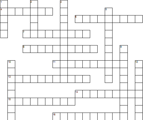 Across 4 soothe 6 well paying 7 instructional 8 to steal and pass of as your own ideas and words 11 roundabout or indirect procedure 13 good fellowship among comrades 14 daily behavioral cycle 15 incapable of being expressed in words 16 chews Down 1 a blunder or embarrassing mistake 2 hidden safe 3 stimulating 5 unpredictable 9 moderate 10 style of expression 12 very eager for food