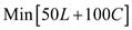 (a)Formulate the optimization model to minimize the cost of steel production as follows. Objective function Z is   . Here, decision variable, L is amount of labor used and C is amount of capital used.The formulation is subjected to the following constraints. 1) The total demand for steel in tons required to be produced.   2) Lower bound constraints.     3) Upper bound constraints.     (b)Use the Excel solver to find the optimal solution. Setup the decision variables with value of 5. Give the data with objective function expression, and constraints as shown in figure (1).   Enable multi start option inside the solver dialog box (to reach global optimum) as in figure (2).   Setup the inputs in the solver dialog box as shown in figure (3).   Show the optimum result from clicking solver button in worksheet as in figure (4).   Thus, the amount of labor to be used is   . The amount of capital to be used is   . The minimum cost of production is   .