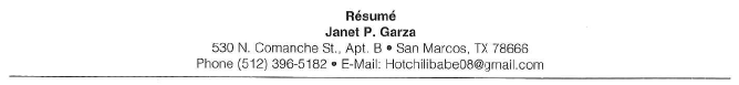 Revising Janet's Résumé One effective way to improve your writing skills is to critique and edit the résumé of someone else. Your Task. Analyze the following poorly organized résumé. List its weaknesses, Your instructor may ask you to revise sections of this résumé before showing you an improved version. OBJECTIVE I would love to find a first job in the real world with a big accounting company that will help me get ahead in the accounting field SKILLS Word processing, Internet browsers (Explorer and Google), Powerpoint, Excel, type 30 wpm, databases, spreadsheets; great composure in stressful situations; 3 years as leader and supervisor and 4 years in customer service EDUCATION Austin Community College Lamar Center, San Marcos, Texas. AA degree Fall 2007 Now I am pursuing a BA in Accounting at TSU-San Marcos, majoring in Accounting; my minor is Marketing. Expected degree date is June 2009; I recieved a Certificate of Completion in Entry Level Accounting in June 2007 I went to Scranton High School, Scranton, PA. I graduated in June 2004. Highlights: • Named Line Manager of the Month at Home Depot. 09/2004 and 08/2003 • Obtained a Certificate in Entry Level Accounting, June 2005 • Chair of Accounting Society, Spring and fall 2007 • Dean's Honor List, Fall 2008 • Financial advisor training completed through Primerica (May 2008) • Webmaster for M.E.Ch.A., Spring 2009 Part-Time Employment Financial Consultant, 2008 to present I worked only part-time (January 2008-present) for Primerica Financial Services, San Marcos, TX to assist clients in obtaining a mortgage or consolidating a current mortgage loan and also to advise clients in assessing their need for life insurance. Home Depot, Kyle, TX. As line manager, from September 2004-March 2008, I supervised 50 cashiers and front-end associates. I helped to write schedules, disciplinary action notices, and performance appraisals. I also kept track of change drawer and money exchanges; occasionally was manager on duty for entire store. Penn Foster Career School-Scranton, PA where I taught flower design, I supervised 15 florists, made floral arrangements, sent them to customers, and restocked flowers. List at least six weaknesses in this résumé.