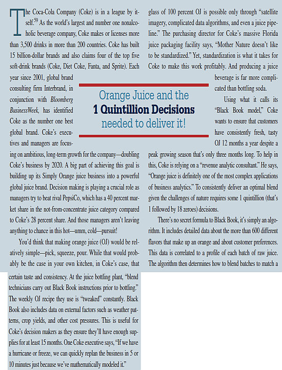 How does the Black Book help Coke's managers and other employees in decision making?