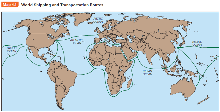Refer to PengAtlas Map 4.1 (World Shipping and Transportation Routes). If global warming persists, how would it affect shipping and transportation routes? You can probably list some of the dangers of global warming but how may it actually benefit the economies of some countries or regions?