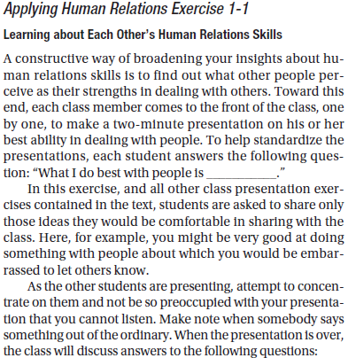 To what extent do classmates appear to be exaggerating their human relations skills?
