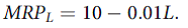 Suppose that the supply of labor to a firm is given by L = 100w and the marginal expense of labor is given by where w is the market wage. Suppose also that the firm's demand for labor (marginal revenue product) is given by a. If the firm acts as a monopsonist, how many workers will it hire in order to maximize profits? What wage will it pay? How will this wage compare to the MRP L at this employment level? b. Assume now that the firm must hire its workers in a perfectly competitive labor market, but it still acts as a monopoly when selling its output. How many workers will the firm hire now? What wage will it pay? c. Graph your results.