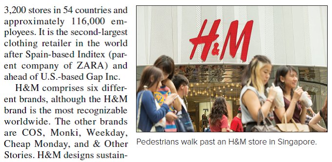 H M: The Retail-Clothing Giant H M does not own any of the factories that produce its clothes. Instead, it relies on some 1,900 factories and 900 suppliers to create what its team designed. These factories and suppliers are mostly in Europe and Asia. How can H M ensure that its customers receive the quality expected in the clothing