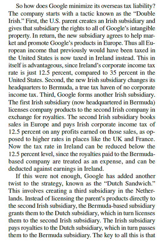 Google and Its Tax Strategy Since there is no income tax in Bermuda, what does Bermuda gain from being home to Google's operations in Europe