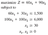 Solve the following linear programming model graphically and explain the solution result: