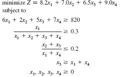 Given the following linear programming model: transform the model into standard form and solve by using the computer.