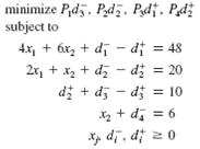 Solve the following goal programming model by using the computer:
