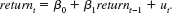 Use the data in NYSE.RAW to answer these questions. (i) Estimate the model in equation and obtain the squared OLS residuals. Find the average, minimum, and maximum values of û 2 t over the sample. (ii) Use the squared OLS residuals to estimate the following model of heteroske-dasticity: Report the estimated coefficients, the reported standard errors, the R-squared, and the adjusted R-squared. (iii) Sketch the conditional variance as a function of the lagged return v For what value of return -1 is the variance the smallest, and what is the variance (iv) For predicting the dynamic variance, does the model in part (ii) produce any negative variance estimates (v) Does the model in part (ii) seem to fit better or worse than the ARCH(1) model in Example 12.9 Explain. (vi) To the ARCH(1) regression in equation, add the second lag, û 2 t- 2. Does this lag seem important Does the ARCH(2) model fit better than the model in part (ii)