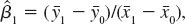 Consider the simple regression model y = 0 + 1 x + u and let z be a binary instrumental variable for x. Use (15.10) to show that the IV estimator can be written as where and are the sample averages of and over the part of the sample with = 0, and where and are the sample averages of y. and x. over the part of the sample with = 1. This estimator, known as a grouping estimator, was first suggested by Wald (1940).