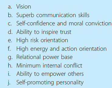 Referring to the characteristics listed in Exhibit 9.3 on on page 336, identify each statement by its characteristic using the letters a-j. (Reference Exhibit 9.3) _______________ Unlike her peer managers, Cullen has given his followers greater latitude and freedom in decisions affecting their jobs.