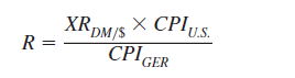 Figure 23-8 presents the evolution of real and nominal exchange rates for Canada and the United States. Obtain a similar graph for real and nominal exchange rates in Germany and the United States. a. Go to www.bls.gov and download monthly data over the period 1982-1997 for Consumer price index in Germany: Under Subject Areas, mouse over International and click on International Labor Comparisons. Scroll down and click on One-Screen Data Search. Search for Germany for country and select Consumer Price Index, All Items for group. Check the box for All Households Index and click Get Data. You will need to adjust the date to 1982-1997. Consumer price index in the United States: Follow the same steps as above for Germany's CPI, but this time select the United States as the country. Exchange rate between the DM and the US$: Go to http://research.stlouisfed.org/fred2 and click on Categories, followed by Exchange Rates and then By Country. Choose Germany and download data for Germany/U.S. Foreign Exchange Rate (Discontinued Series). b. Calculate the real exchange rate between Germany and the United States using the formula c. Create a graph that includes both the real and the nominal exchange rate. Do the two variables move together