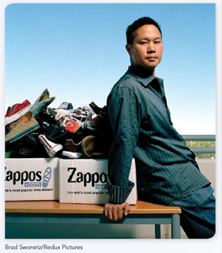 LEARN FROM ROLE MODELS Zappos' work-hard play-hard setting includes free food and fully paid medical and dental insurance. Tony Hsieh Taps HRM to Keep Zappos One Step Ahead A s the CEO of Zappos.com, a popular online retailer that sells shoes, clothing, handbags, and more, Tony Hsieh (pronounced shay ) has led the company through an amazing period of growth. He's also forged a creative and unique approach to human resources management, designed to hire and retain only those individuals who are truly committed to the company's values. Before becoming Zapponians, prospective hires go through two interviews. In the first, Zappos interviewers assess applicants' technical proficiency. In the second, they evaluate applicants' ability to fit into the Zappos culture, which is characterized by 10 core values. Hsieh actually created the cultural fit interview himself. He included questions such as: On a scale of 1 to 10, how weird are you If they say 'one,' we won't hire them.... We like 7s or 8s, says Hsieh. He also notes that qualified egotists need not apply because one of our core values is to be humble. Once hired, all employees, including executives, are required to go through a four-week customer loyalty training, where they not only spend time on the phone with customers but also work at the company's giant warehouse in Kentucky. At the end of this KY Boot Camp, boot camp trainees are offered a $2,000 bonus to quit and walk away. When asked why he offers to pay new employees to leave the company, Hsieh says that he wants only people who are committed to his long-term vision. Interestingly, 97% of the trainees turn down the buyout. Hsieh also believes in creating a work hard, play hard atmosphere. To keep Zapponians inspired, he throws a weekly costume party at the main office. Hsieh also has implemented several employee-friendly practices such as providing free food in the company's cafeterias and vending machines as well as paying 100% of employees' medical and dental expenses. FIND THE INSPIRATION Is Hsieh's approach to human resource management just an interesting oddity Or, is it representative of the direction more organizations should follow to attract today's new generation of talented workers What aspects of the Zappos approach could be used by just about any employer What parts might not fit at all If Hsieh moves on to other opportunities, can his HRM practices survive at Zappos without his continued leadership