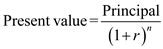 Given information Compute Future value of $1,000 for three different time period at a discount rate of 6.5%. Where, r = discount rate and n = time period a. For a time period of one year, the present value of $1,000 would be: Thus, Present value is equal to $938.97. b. A payment of $1,000 which would be received at the end of two years would have a present value equal to: Thus, Present value is equal to $881.66. c. A payment of $1,000 which would be received at the end of three years would have a present value equal to: Thus, Present value is equal to $827.85.