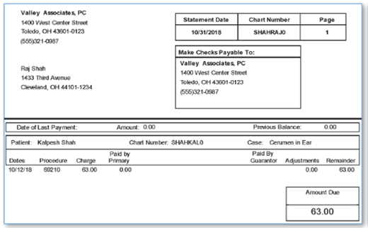 In Figure 14.4, what is the name of the patient? The guarantor? FIGURE 14.4 Example of Guarantor Billing