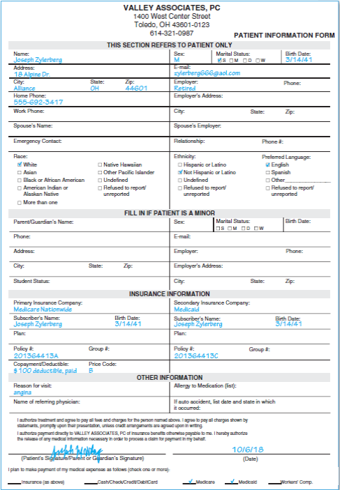 Patient: Joseph Zylerberg