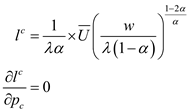 In order to find the optimal consumption bundle an individual either can maximize his utility with given income or can minimize the expenditure to attain a particular level of utility. The utility function for an individual in terms of consumption and leisure is given below: The expenditure need to be minimized given the utility level at . a. Setting the Lagrange equation to minimize the expenditure given utility level at as shown below: The first order conditions of Lagrange equation can be computed as shown below: Set first order conditions equal to zero and solve it to get the value of optimal consumption bundle as shown below: Solving the first order differentials the value of c and h can be computed as shown below: The expenditure function can be shown as given below: b. The compensated demand function is the demand function for any commodity keeping the utility level at a particular constant level. The compensated demand function for leisure can be computed by using envelope theorem as shown below: The compensated demand function for consumption can't be computed as price of consumption here is treated as numeriare. c. The compensated labor supply function can be calculated as shown below: The derivative of compensated labor supply function with respect to w is shown below: As and w is positive integer the value of compensated supply function will rise with rise in w that is the curve will be positively sloped. d. The compensated labor supply curve is given below: The uncompensated labor supply is given below: The uncompensated demand curve is function of only that is the share of utility of leisure. Whereas the compensated demand curve is the function of constant utility and wage rate too. The Slutsky equation breaks the change in demand for one good in response to a change in the price of other good. The slustky equation is given below: In this case the income and substitution effect of real wages on uncompensated labor supply curve is offset by each other. Income effect of wage rise is zero. Substitution effect is also zero. So, rise in wages will not affect the uncompensated supply of labor.
