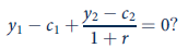 An individual has a fixed wealth (W) to allocate between consumption in two periods ( c 1 and c 2 ). The individual's utility function is given by and the budget constraint is where r is the one-period interest rate. a. Show that, in order to maximize utility given this budget constraint, the individual should choose c 1 and c 2 such that the MRS (of c 1 for c 2 ) is equal to 1 + r. b. Show that is negative, what can you conclude about the price elasticity of demand for c 2 ? c. How would your conclusions from part (b) be amended if the individual received income in each period ( y 1 and y 2 ) such that the budget constraint is given by