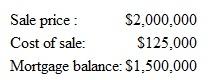 Use the following property data: Cash flow from operations: Cash flow at sale: a. Assuming the going-in capitalization rate is 8 percent, compute a value for the property using direct capitalization. b. Assuming the required return on unlevered cash flows is 10 percent, and that the property will be held by a buyer for five years, compute the value of the property based on discounting unlevered cash flows. c. Assuming the relevant required return on levered cash flows is 15 percent, and that the property will be held by a buyer for five years, what is the present value of the levered cash flows