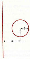 Assuming that the circular loop in Problem is rotated about its horizontal axis by an angle , find the torque exerted on the circular loop. Problem: Refer to Problem and Figure. Find the force on the circular loop that is exerted by the magnetic field due to an upward current I 1 in the long straight wire. The circular loop carries a current 1 2 in the counter clockwise direction. Problem: Determine the mutual inductance between a very long, straight wire and a conducting circular loop, as shown in Figure. Figure: A long, straight wire and a conducting circular loop