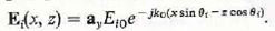 A perpendicularly polarized uniform plane wave in air of frequency f is incidentobliquely at an angle of incidence i; on a plane boundary with a lossy dielectric mediumthat is characterized by a complex permittivity 2 = ' - j . Let the incident electric field be a)Find the expressions of the transmitted electric and magnetic field intensity phasorsin terms of the given parameters. b) Show that the angle of refraction is complex and that H t is elliptically polarized.