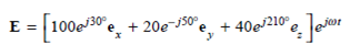 Consider an electric field represented by the expression Express this as a measurable electric field as described by Eq. (2.2) at a frequency of 100 MHz.