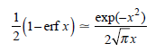 A useful approximation to 1 / 2 (1 - erf x ) for values of x greater than 3 is given by Using this approximation, consider an on-off binary system that transmits the signal levels 0 and A with equal probability in the presence of gaussian noise. Let the signal amplitude A be K multiplied by the standard deviation of the noise. ( a ) Calculate the net probability of error if K = 10. ( b ) Find the value of K required to give a net error probability of 10 -5.