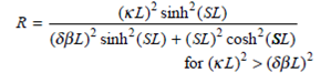 Based on coupled-mode theory, the reflectivity of a fiber grating is given by 36 and where and Here, = -p /= 2 n eff / -p/ , with being the grating period and p an integer. For values of KL = 1, 2, 3, and 4, plot R(L) as a function of L for the range -10 L 10. Note that R max is found by setting = 0.
