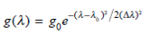 Since we have The FWHM is given by 2( - 0), so that from the above equation, with the 3-dB gain G = 27 dB being 3 dB below the peak gain, we have which is the expected result for a gaussian gain profile.
