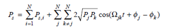 Let the electric field of an optical signal at a carrier frequency v i be where P i is the signal power at the carrier frequency v i and i is the carrier phase. If N optical signals each at a different frequency v i are traveling along a fiber, show that the signal power is where jk = 2( v j - v k ) represents the beat frequency at which the carrier population oscillates.