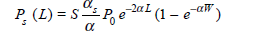Let be the attenuation of the forward propagating light, s the attenuation of the backscattered light, and S the fraction of the total output power scattered in the backward direction, as described in Eq. (14.20). Show that the backscatter response of a rectangular pulse of width W from a point a distance L down the fiber is when L W /2, and for 0 L W/2 Fig. 14.39 An OTDR trace of three 5-km spilced fibers
