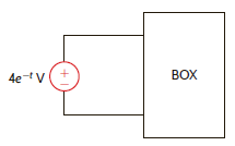 The power absorbed by the BOX in Fig. P1.13 is 2 e 2 t W. Calculate the amount of charge that enters the BOX between 0.1 and 0.4 seconds. Figure P1.13