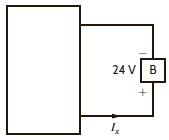 Element B in the diagram in Fig. P1.24 supplies 60 W of power. Calculate I x. Figure P1.24
