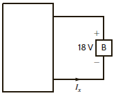 Element B in the diagram in Fig. P1.26 supplies 72 W of power. Calculate I x. Figure P1.26