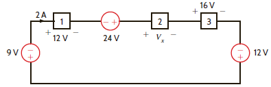 Find V x in the network in Fig. P1.40 using Tellegen's theorem. Figure P1.40
