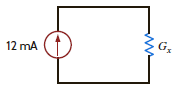 In the network in Fig. P2.4, the power absorbed by G x is 20 mW. Find G x.      Figure P2.4