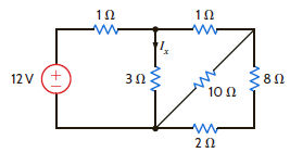 Find the current I x in Fig. 2PFE-10. a. 1/2 A b. 5/3 A c. 3/2 A d. 8/3 A     Figure 2PFE-10