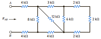 Find R AB in Fig. E2.16. Figure E2.16