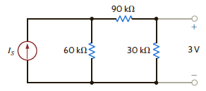 Find I S in the circuit in Fig. E2.19. Figure E2.19