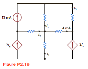 Find in the network in Fig. P2.19.