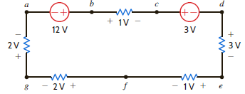 Find V fb and V ec in the circuit in Fig. P2.20. Figure P2.20
